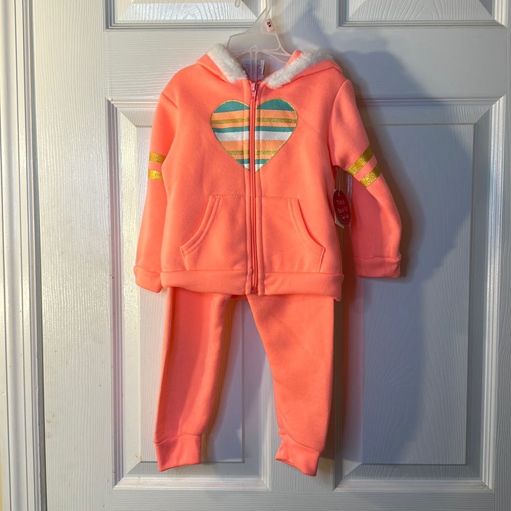 2 Piece girls sweatsuit with hoodie